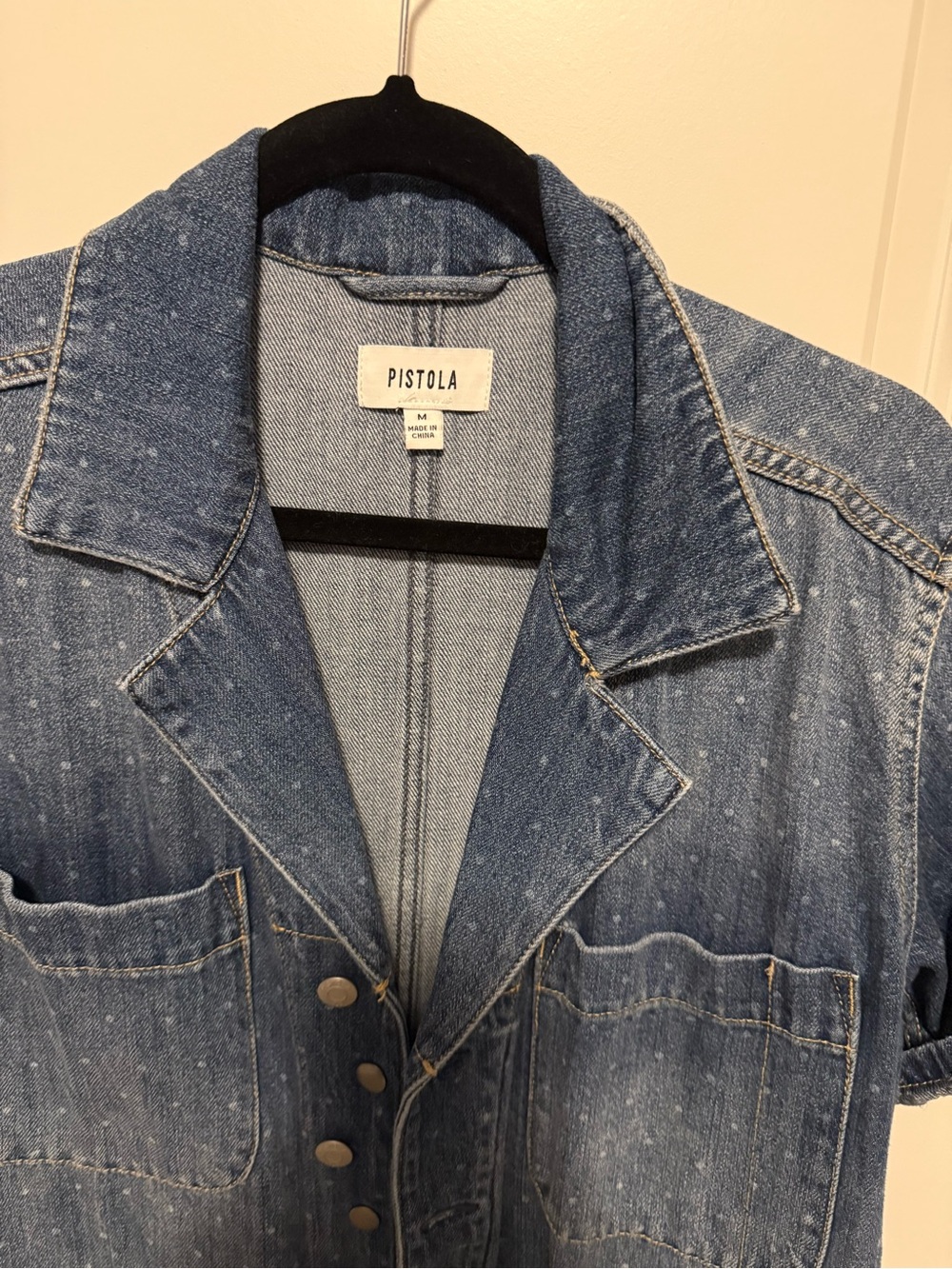 pistola Indigo Short-Sleeve Denim Jumpsuit - Picture 3 of 7